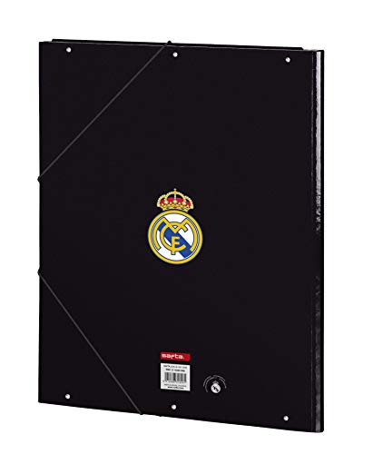 Safta 511854068 2018 Real Madrid Carpeta solapas 34 cm, Blanco y Negro