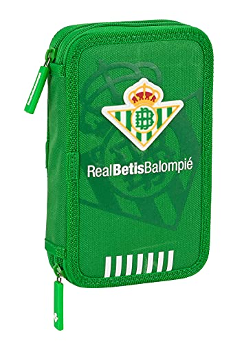 Safta Estuche Escolar con 28 Útiles Incluidos de Real Betis Balompié, 125x40x195 mm, Verde