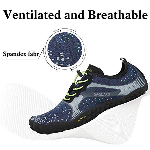 SAGUARO Barefoot Zapatos de Trail Running Hombre Mujer Minimalistas Escarpines Zapatillas de Deportes Acuáticos Secado Rápido para Exterior Interior, Azul 44