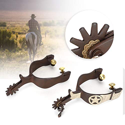 SALUTUYA 2PCS West Cowboy Spurs Style Horse Spurs para Entrenamiento de Caballos mejoran la sensibilidad de Las piernas del Caballo