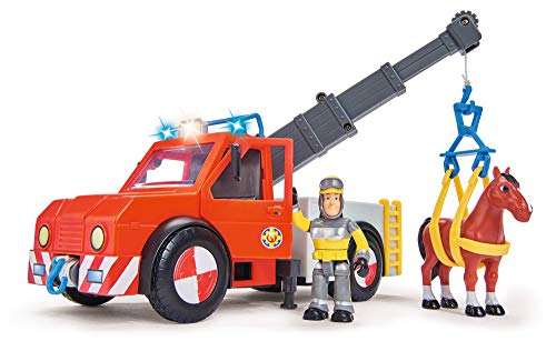 Sam el bombero - camión Rescate 23 cm con Figura y Caballo (Simba Dickie 9258280)