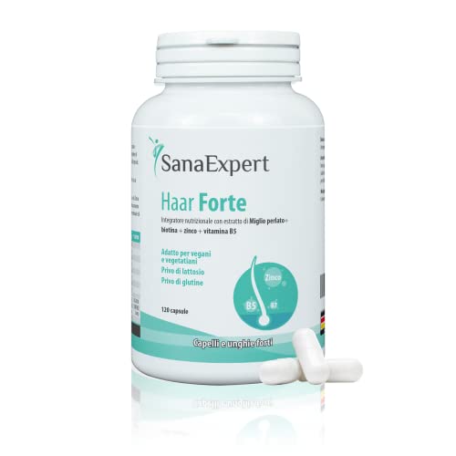 SanaExpert Haar Forte Pack X2| VITAMINAS PARA EL CRECIMIENTO Y LA SALUD DEL PELO | con Biotina, Zinc, Mijo Perlado y Selenio (2).