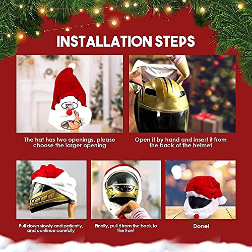 Santa - Funda de casco de Navidad, para casco de motocicleta, diseño de Papá Noel, para exteriores, personalizable, para casco completo (2 unidades)