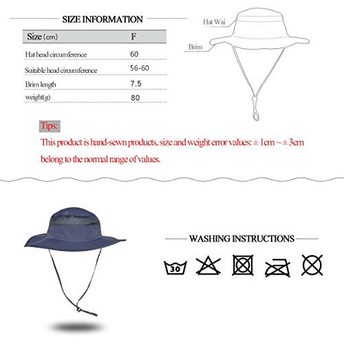 Saoirse.Hats Sombrero de verano para hombre, protección UV, unisex, plegable, transpirable, talla 60 azul Talla única