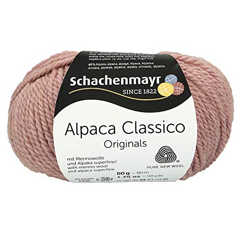 Schachenmayr Since 1822 Alpaca Classico, 9807369-00036, Color: Rose, presentación: 50g, Hilos para Tejer a Mano
