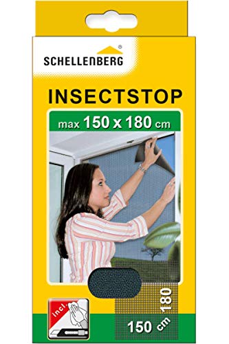 Schellenberg 20409 - Mosquitera, protección anti insectos y moscas para ventanas, color negro