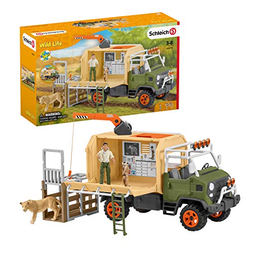 Schleich 42475 Wild Life Play Set - Camión de salvamento, juguetes a partir de 3 años