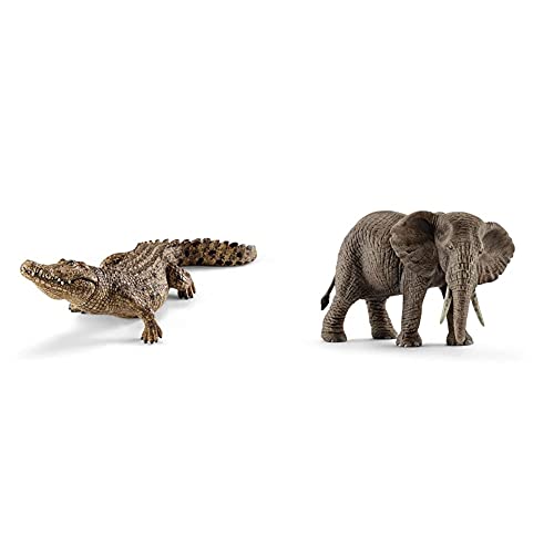 Schleich Figura Cocodrilo, 5,2 cm + Figura Elefante Africano Hembra