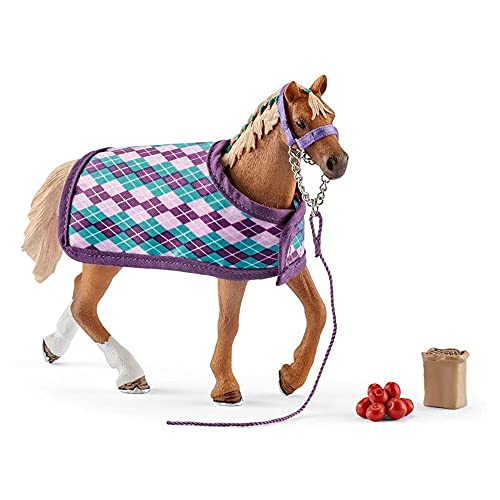 Schleich - Figura de Pur-Sang Inglés con Cubierta Horse Club, 42360, Multicolor