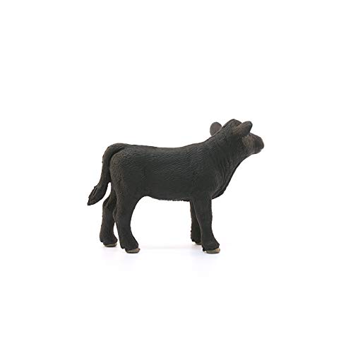 Schleich- Figura de Ternero Black Angus, Colección Farm World, Multicolor, 8 cm (13880)
