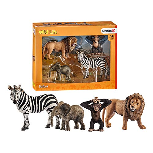 Schleich - Wild Life Set De Figuras, Safari, Multicolor (42387) + Figura Elefante Africano Hembra