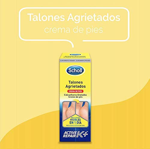 Scholl Crema de Pies para Talones Agrietados, con Urea y Keratina, Blanco, 60 Mililitros, 6