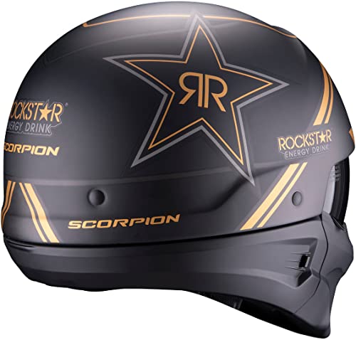 Scorpion Exo-Combat EVO Rockstar Gold M Casco Moto, Unisex-Adult, Oro, M (57/58)