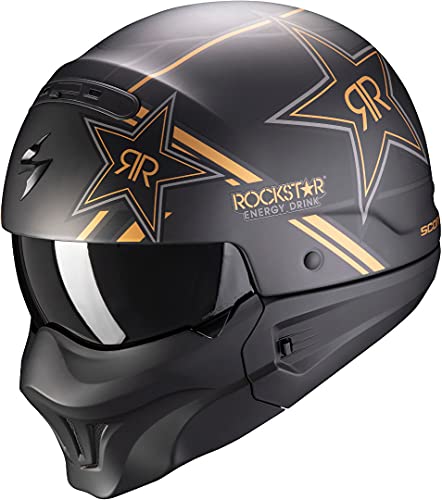 Scorpion Exo-Combat EVO Rockstar Gold M Casco Moto, Unisex-Adult, Oro, M (57/58)