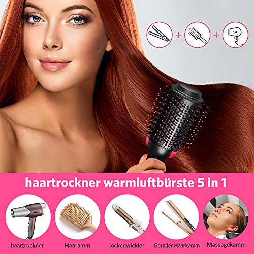 Secador de pelo, cepillo de aire caliente 3 en 1, función de rulos para el pelo, plancha de pelo, para todos los estilos