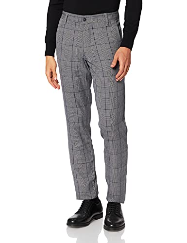 SELECTED HOMME SLHSLIM-Storm Flex Smart Pants W Noos Pantalones de Traje, Grey/Checks: Blue Check, 33/34 para Hombre