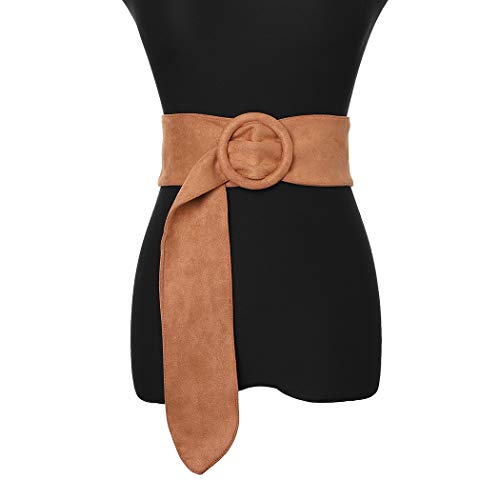 Sethain Clásico Amplio Cintura Cinturón Elegante Cincha Cinturón Vestido Saco Obi Pretina para mujeres y niñas (marrón)