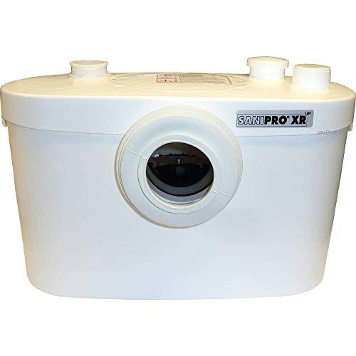 SFA 0015UP SANI PRO XR UP - Bomba de elevación, perfecta para la instalación de un cuarto de baño, evacúa aguas residuales y válvulas hasta 5 verticalmente o 100 metros horizontalmente, color blanco