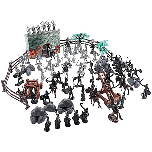 sharprepublic 120pieces Medieval Castle Toys Edad Media Juego Playsets Medievales con Figuras Soldado Playset Niños Niños