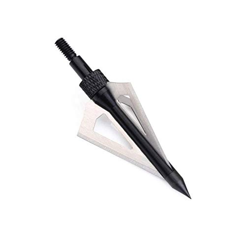 SHARROW 12 Piezas Puntas de Flechas 3 Hojas Cuchillas Agudas Broadhead 100 Grains con Caja para Flechas de Ballesta Flechas de Carbono (Negro)