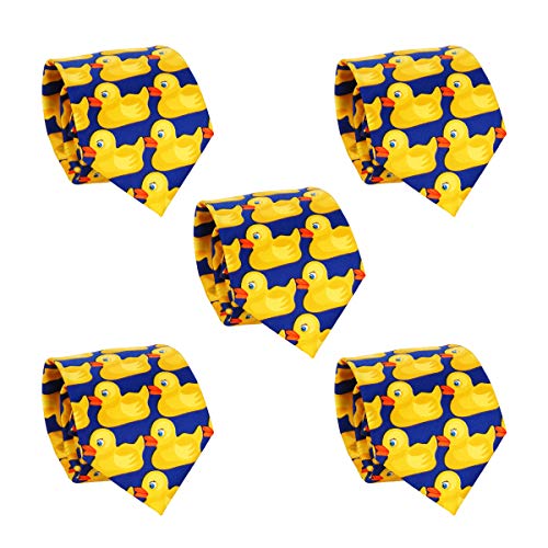 SHIPITNOW Corbata de pato azul y amarillo, 5 unidades