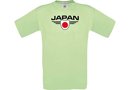 Shirtstown Man Camiseta Japón, Escudo, Land, Países - Mint, M