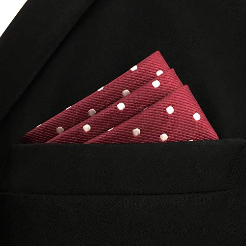 shlax&wing Gris Corbatas Para Hombre Puntos Corbata Flaca Puntos Traje de negocios Nuevo (Corbata 147cm x 8cm + Pañuelo De Bolsillo)