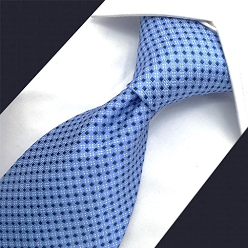 shlax&wing S&W Herren Krawatte Gemelos y Tie Einstecktücher Azul Puntos Dünne 6cm