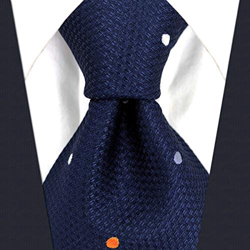 shlax&wing S&W Herren Ties Krawatte Navy Puntos Extra Lang 160cm