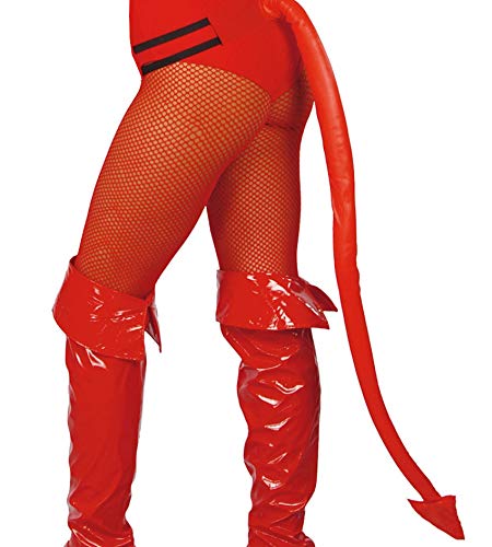 shoperama Cola roja flexible para diablo, 60 cm, diablo Belzebub Satan Luzifer Infierno, accesorio de disfraz largo