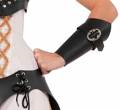 shoperama Faux Leather Black Lace Up Forearm Armour Medieval Warrior Arm Guards Arm Sleeve Gauntlet
