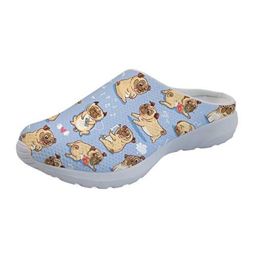 Showudesigns Sandalias de mujer con estampado de perro, para interiores y exteriores, para el hogar, zapatos de gargen, color Azul, talla 41 EU