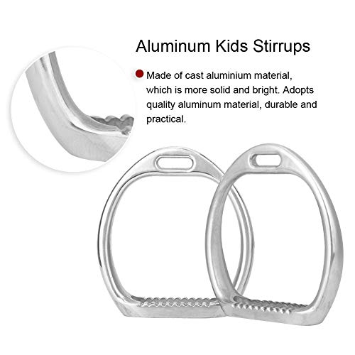 Silla de Montar para Caballos, 1 par de Aluminio Estribos Ligeros para niños Estribos para niños de Seguridad de fundición a presión de Aluminio Pulido a Mano