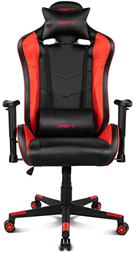 Silla Gaming Profesional, Polipiel, reposabrazos 2D, Piston Clase 4, Asiento basculable, Altura Regulable, Respaldo reclinable, Cojines Lumbar y Cervical, Color Negro/Rojo