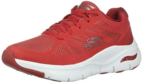 Skechers Arch Fit Vivid Memory, Zapatillas Mujer, Red, 40 EU