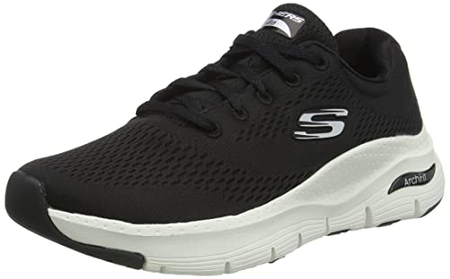 Skechers Arch Fit, Zapatillas Mujer, Negro (Black Mesh/Trim Bbk), 38 EU