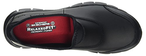 Skechers Sure Track, Zapatos de Trabajo Mujer, Negro (BBK Black Leather), 41 EU