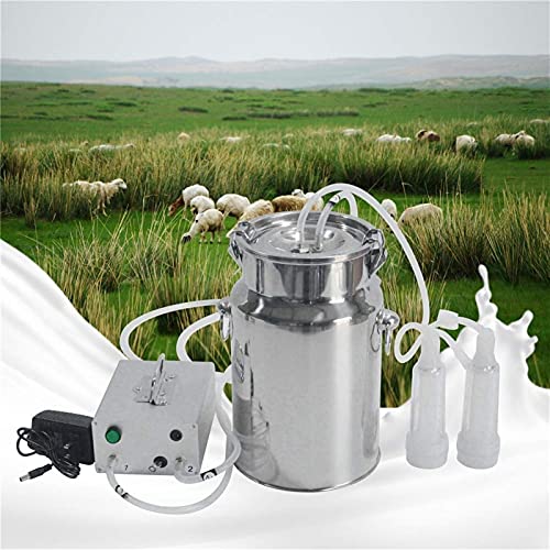 SKYWPOJU Máquina de ordeño de Cabras Kit de ordeño eléctrico de ovejas y Cabras de 14 l, Bomba de succión de Pulso de vacío eléctrica de ordeñadora automática para Granjas o Familia Diaria
