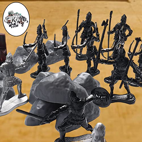 SM SunniMix 120 Unids Castillo Medieval Juguetes Edad Medias Conjunto con Figuras Soldado Caballero Juego Soldado Modelo PlaySet Decoración de Hogar Adorno