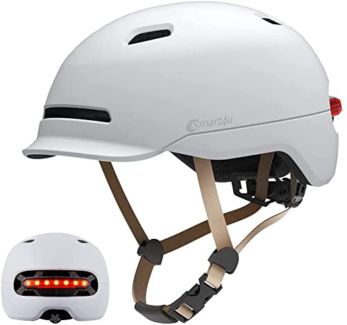Smart4u Smart Bike Casco con 3 Tipos de Luces de Alerta, Smart Safe Bling Casco, cómodo, Ligero, Transpirable, Impermeable, Casco de Ciclismo