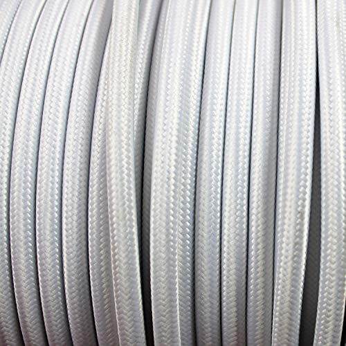 smartect Cable Textil Trenzado en Color Blanco - Cable Electrico 3 hilos de 5 Metros (3 x 0,75 mm²) - Cuerda para Lampara con revestimiento textil para su Proyecto DIY