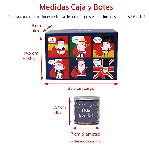 SMARTY BOX Caja Regalo Chuches Navidad Papá Noel, Regalo Original Caramelos y Gominolas sin Gluten Chucherías, Golosinas, Fabricado en España