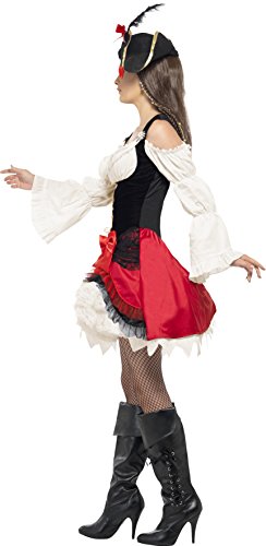 Smiffy'S 23281L Traje De Dama Pirata Glamurosa Con Vestido Y Sombrero, Rojo, L - Eu Tamaño 44-46