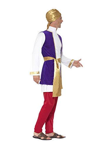 Smiffys 24703L Disfraz de príncipe árabe, con chaqueta, chaleco, pantalón, cinturón, Multicolor, L