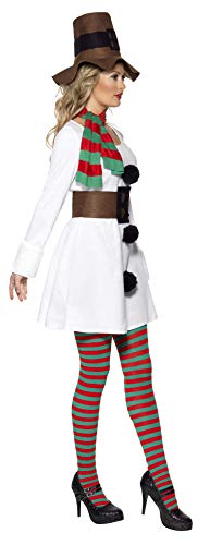 Smiffys Disfraz de Muñeca de nieve, Blanco, con vestido, sombrero, bufanda y cinturón , Modelos/colores Surtidos, 1 Unidad