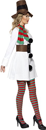 Smiffys Disfraz de Muñeca de nieve, Blanco, con vestido, sombrero, bufanda y cinturón , Modelos/colores Surtidos, 1 Unidad