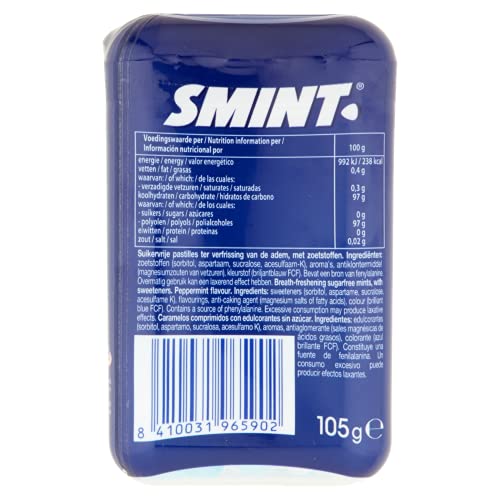 Smint Bote Ahorro Menta, Caramelo Comprimido Sin Azúcar - 8 unidades de 150 comprimidos (Total 840 gr.) 840 g