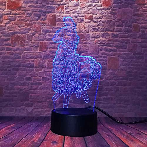 SMNTLF 3D LED Lámpara de Mesa Luces de Noche para Niños Decoración Tabla Lámpara de Escritorio Caballo de Troya de dibujos animados 16 colores Luz de noche 3D Ilusión Lámparas de decoración