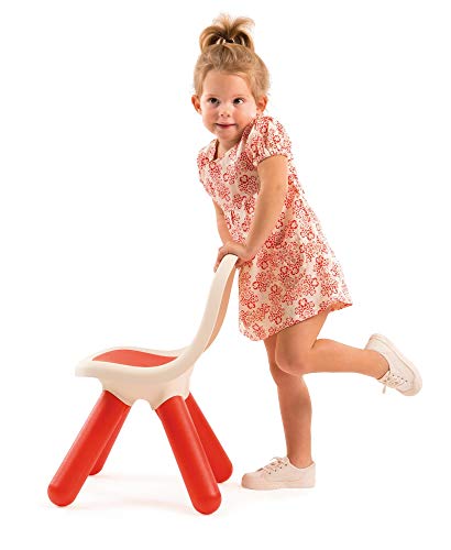 Smoby Kid - Silla infantil, plástico, con respaldo para habitación infantil o para casa de juegos Smoby, color rojo (880103)