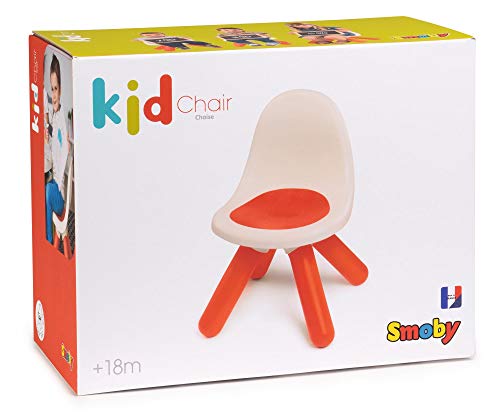 Smoby Kid - Silla infantil, plástico, con respaldo para habitación infantil o para casa de juegos Smoby, color rojo (880103)